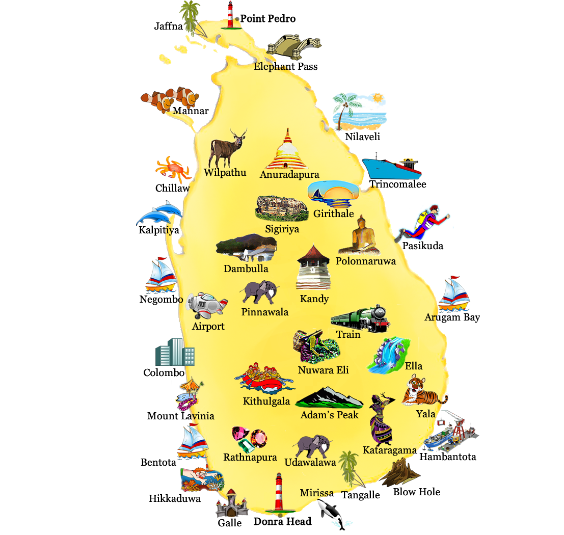 Sri Lanka destination map